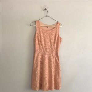 Elegant Lace Peach Dress